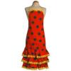 Red Flamenco Apron with Black Dots and ''Madroños''