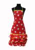 Red Flamenco Apron with White Dots and ''Madroños''