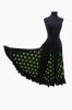 Black With Pistachio Green Polka Dots Flamenco Skirt