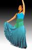 Faldas de ensayo para bailar flamenco. Modelo Palmeo Verde Agua