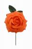 Grande Rose en Tissu. 15cm. Orange