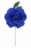 Grande rose bleue en tissu. 15cm