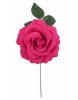 Flor Rosa Grande en Tela. 15cm. Fucsia