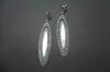 Silver Mother of Pearl and Marcasitas Earrings in Shape of Triple Ogival. 8.5cm