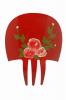赤い手塗りアセテ－ト製ペイネタ