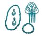 Set of flamenco accessories for girls. Turquoise
