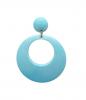 Plastic Earrings with a Wooden Look ref. 18046. Sky Blue