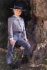 Royal Blue Pinstripe Lycra Campero Suit for Kid