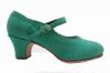Zapatos para Baile Flamenco Semi Profesionales Modelo Mercedes en Ante Verde