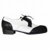 Chaussures de flamenco pour homme. Carácter Inglés Blanc et Noir Z-035